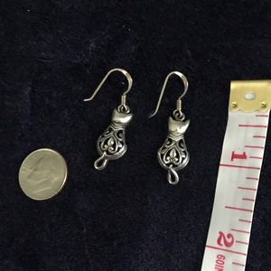 Sterling silver cat earrings